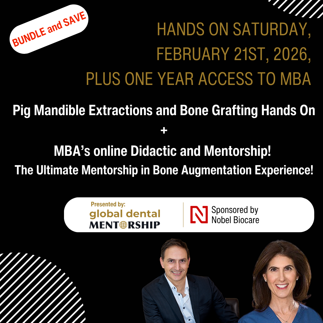 MBA Bundle: Mentorship in Bone Augmentation PLUS February 21, 2026 Pig Jaw Extractions and Bone Grafting